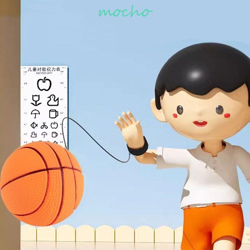 Mocho ลูกบอลเด้งกลับ แบบยืดหยุ่น เกมบอลมือบนสตริง ลูกบอลเด้งกลับ ตลก บาสเก็ตบอล ออกกําลังกาย กีฬา ลูกบอลเด้งกลับ พร้อมสายรัดยางยืด ของเล่นเด็ก