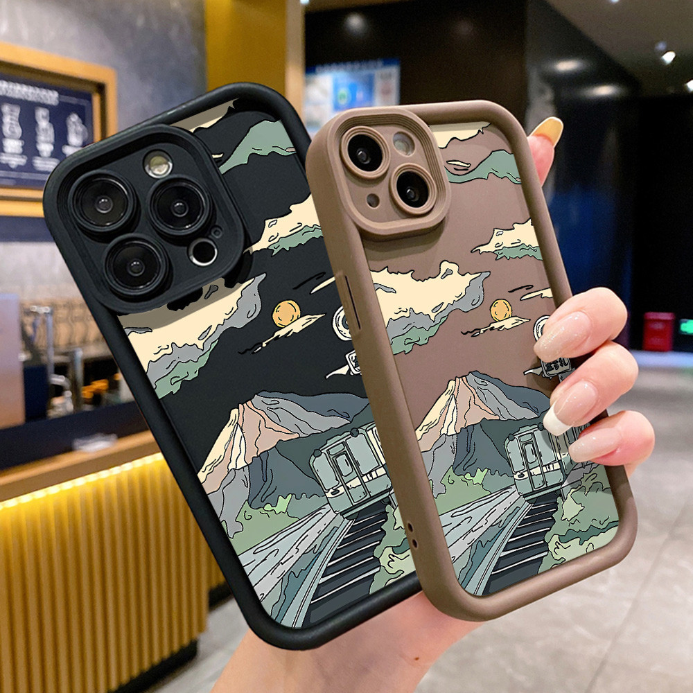 COD เคสไอโฟน Case เคส iPhone 17 16 13 11 15 Air 14 12 Pro Max เคสไอโฟน11 XR XS MAX X SE Mountainกันกระแทกเปลือกไม้ไผ่สูง