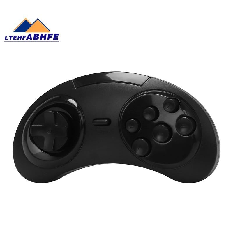 🔥จอยแพดควบคุมเกม แบบใช้สาย Usb 6 คีย์ สีดํา สําหรับ Sega Genesis Md Pc 2 Y1301 Mac Mega Drive