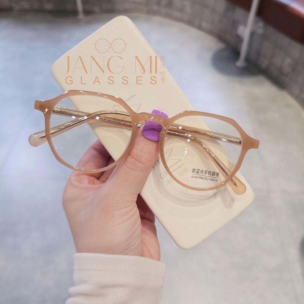 JANGMIEYEWEAR กรอบแว่นตาเหลี่ยมสําหรับผู้ชายและผู้หญิงพร้อมกรอบโลหะคุณภาพสูง TR8828