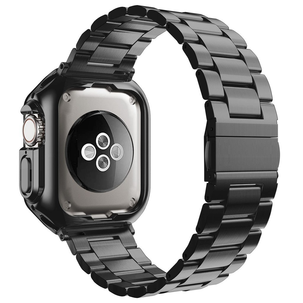 เคสป้องกัน TPU และสายนาฬิกาข้อมือ สเตนเลส โลหะ สําหรับ iwatch Ultra 2 1 Band 49 มม. 45 มม. 44 มม. 42 มม. 41 มม. 40 มม. 38 มม. iwatch series 3 4 5 6 se 7 8 9