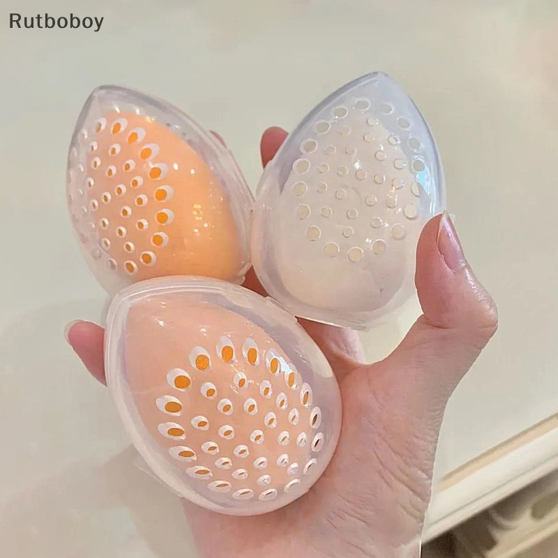 [Rut] กล่องเก็บฟองน้ําเปล่า รูปไข่ สําหรับแต่งหน้า 1 ชิ้น