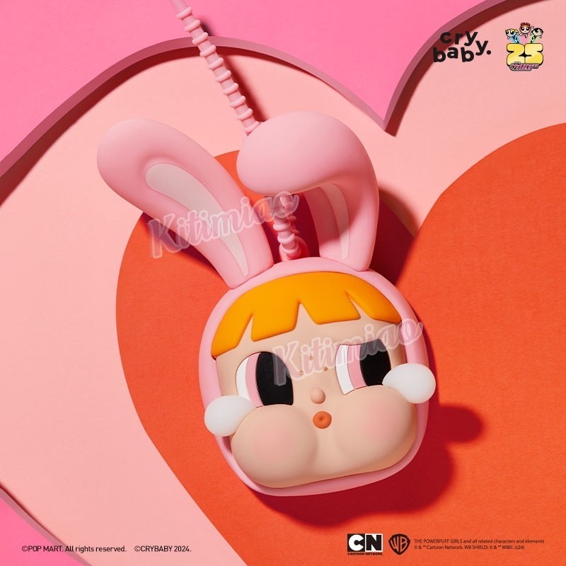 Kitimiao ของแท้ POPMART CRYBABY x Powerpuff Girls series จี้กระจก จี้อุปกรณ์ต่อพ่วง อินเทรนด์