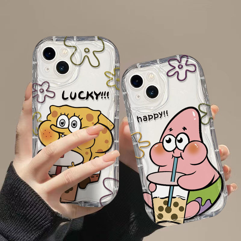 ปลอกสําหรับ POCO C65 F6 X6 M6 Xiaomi 14T 13T Mi 14 13 12 11 Lite POCO X5 F5 F3 X4 GT X3 NFC M3 Pro 5G เคสโทรศัพท์มือถือ ซิลิโคนนุ่ม ใส ลายการ์ตูนชานมไข่มุก สําหรับ