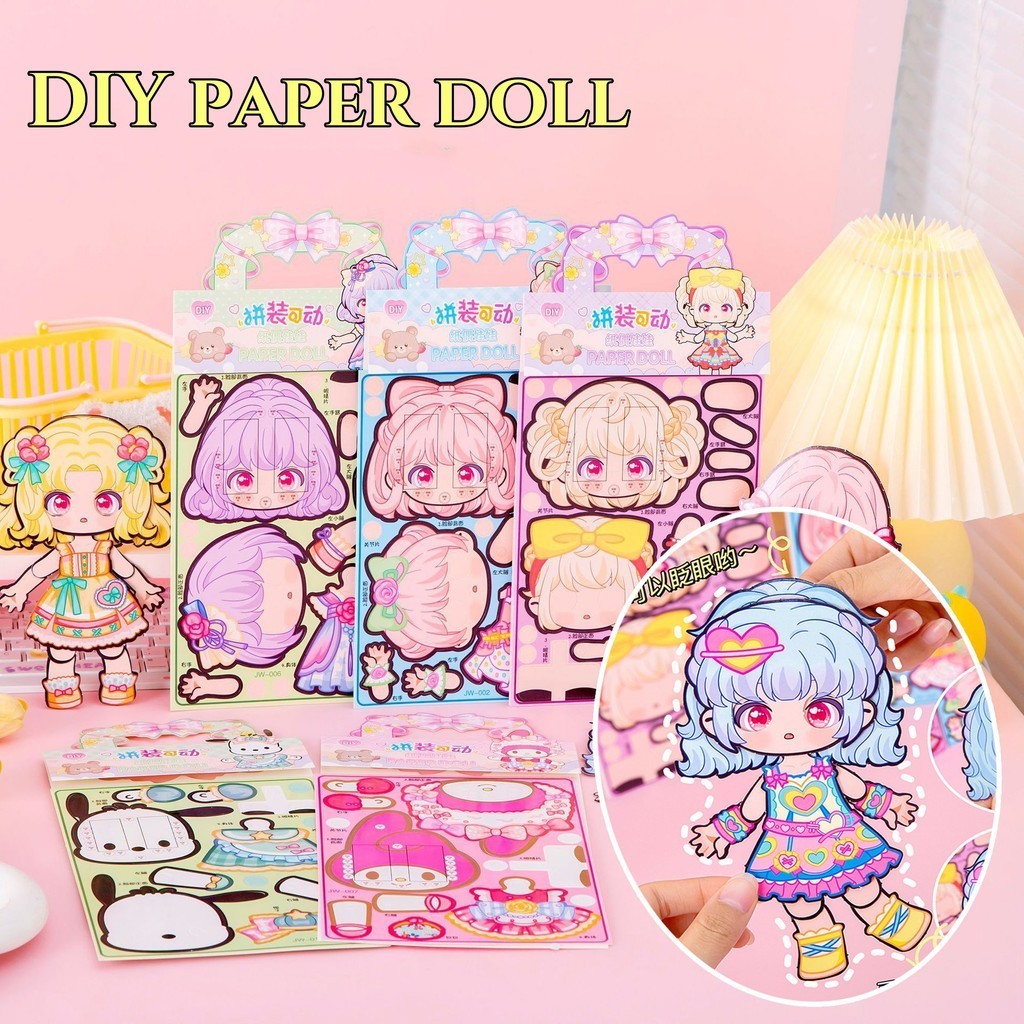 สติกเกอร์กระดาษ รูปตุ๊กตา สามมิติ แฮนด์เมด DIY แบบสร้างสรรค์ สําหรับเด็กผู้หญิง 1 ชิ้น SG120