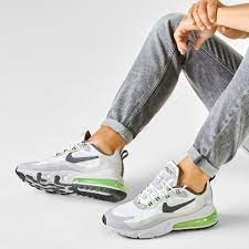Nike Air Max 270 React รองเท้าผ้าใบลําลอง สีเทา สีเขียว สีขาว สีเทา เหมาะกับการวิ่งจ็อกกิ้ง CI3866-100