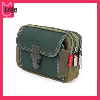 [Julia1.th] กระเป๋าคาดเอวลําลอง ผ้าแคนวาส มีซิป เหมาะกับการพ…