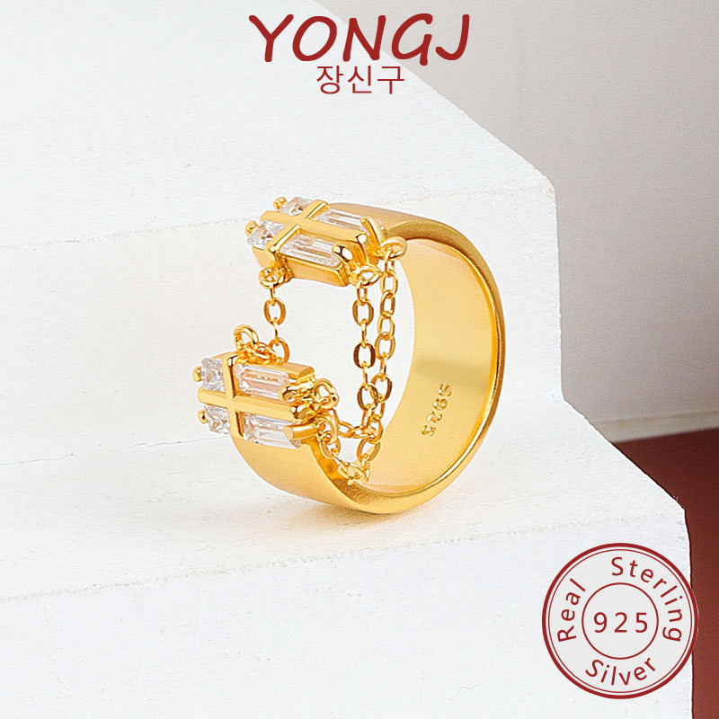 แฟชั่น All-Match Moissanite Chain พู่เปิดแหวนเครื่องประดับ