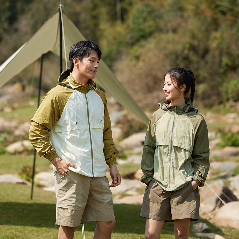 แขนที ่ ถอดออกได ้ /แจ ็ คเก ็ ตกันแดดขอบ , Unisex UPF50 + เสื ้ อแจ ็ คเก ็ ตฤดูร ้ อนกันน ้ ําระบายอากาศน ้ ําแข ็ ง