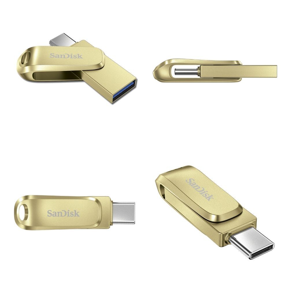 SANDISK Ultra Dual Drive LUXE 128GB,GOLD (400MB),OTG แฟลชไดร์ฟ flashdrive TypeC โทรศัพท์ แท็บเล็ต