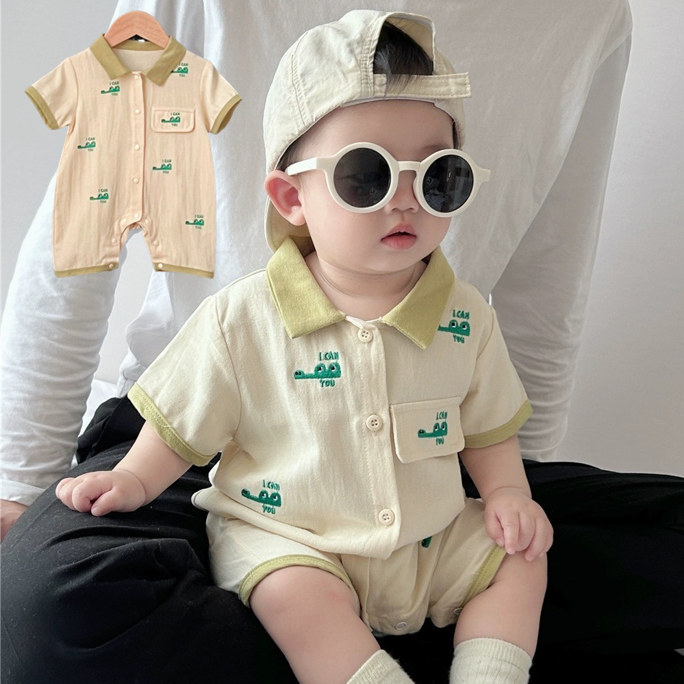 ฤดูร้อนใหม่ชุดบอดี้สูทเด็ก Onesie เด็กจระเข้พิมพ์เด็ก Romper Jumpsuit ผ้าฝ้ายฤดูร้อน 0-24 เดือน