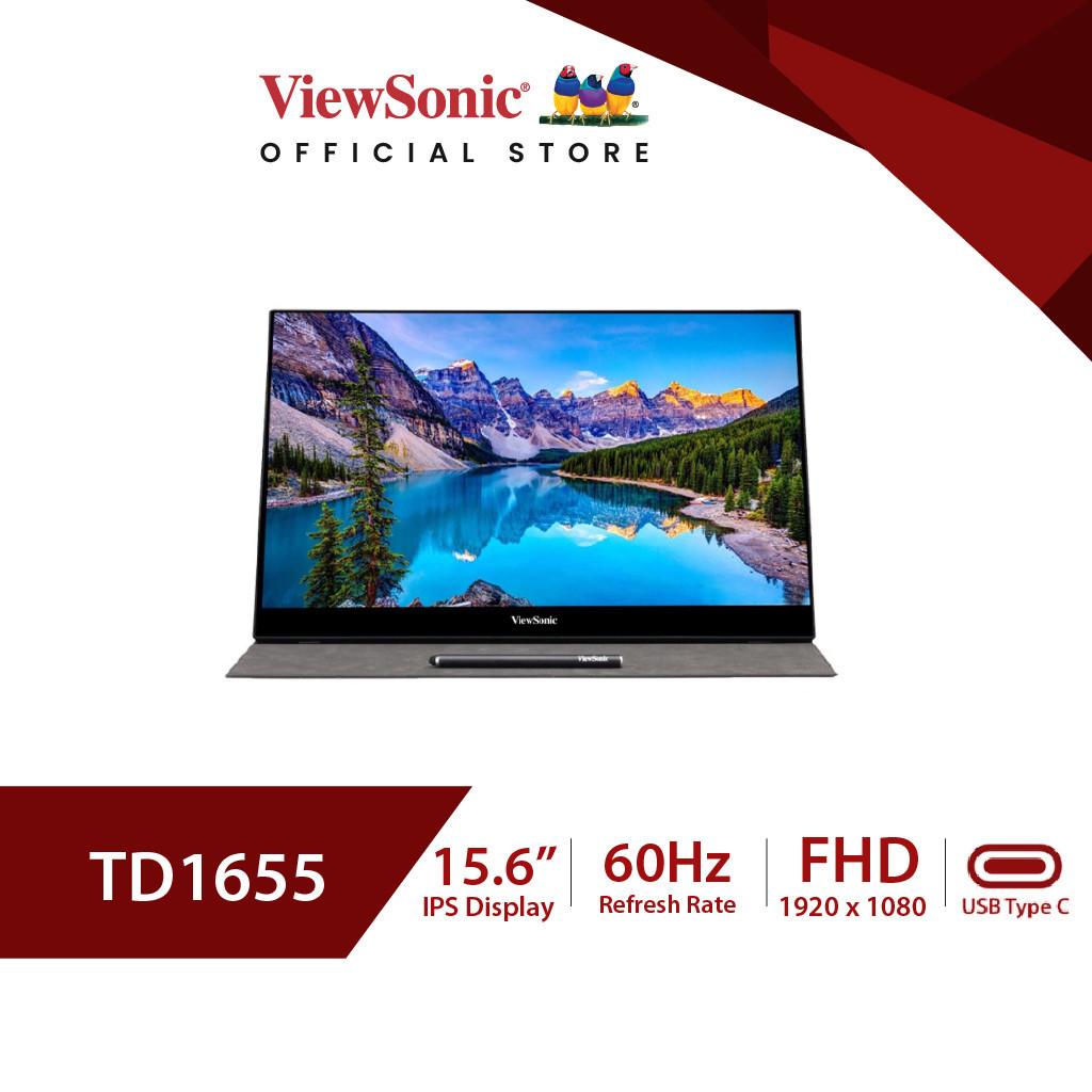 ViewSonic TD1655 Touch Portable Monitor / 15.6" / IPS / 60 Hz / 6.5 ms (Portable monitor) (จอสำหรับพกพา,จอทัชสกรีน)
