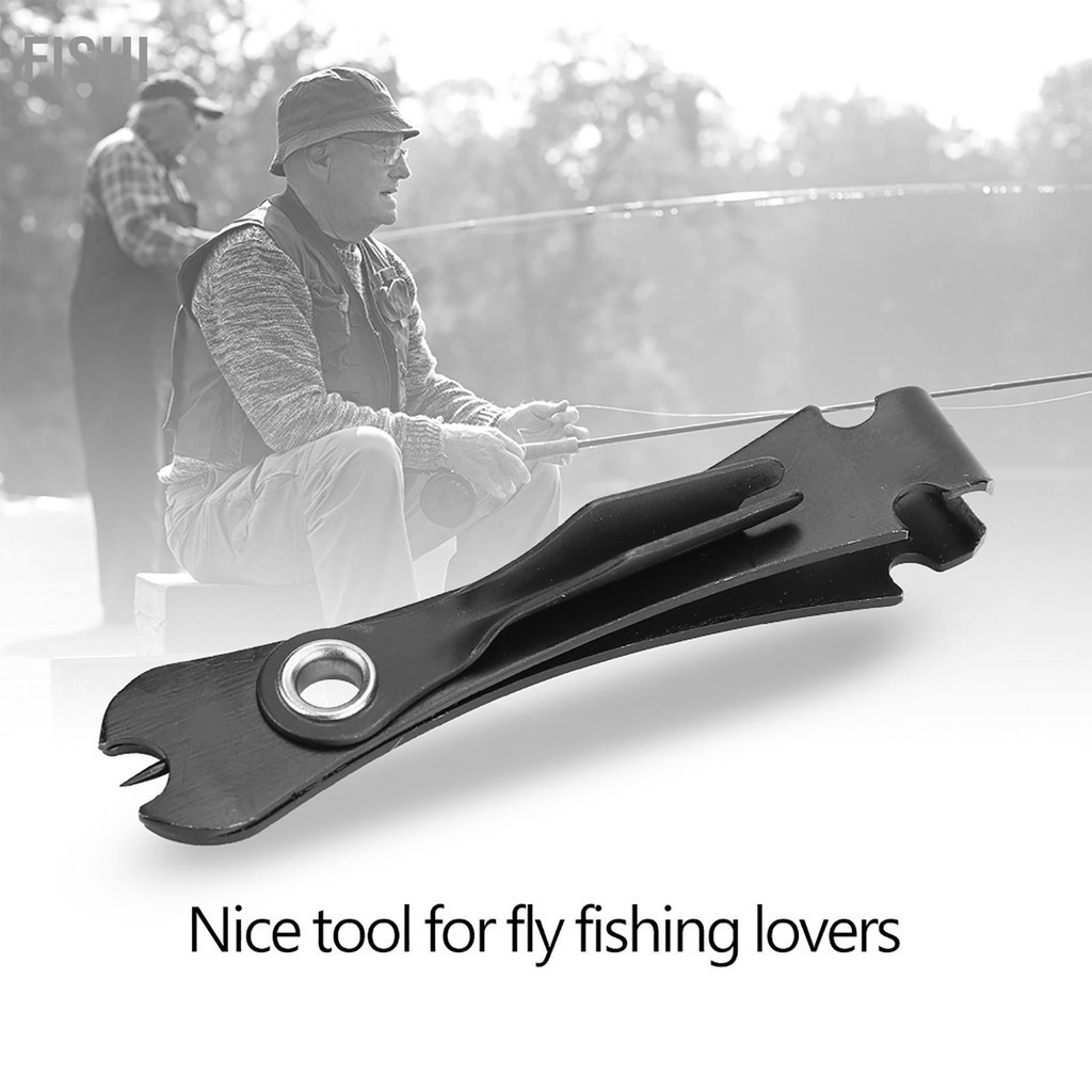 Fishi Fly Fishing Quick Knot เครื่องมือ เครื่องตัดสาย Nipper Clipper พร้อมรอกแบบพับเก็บได้