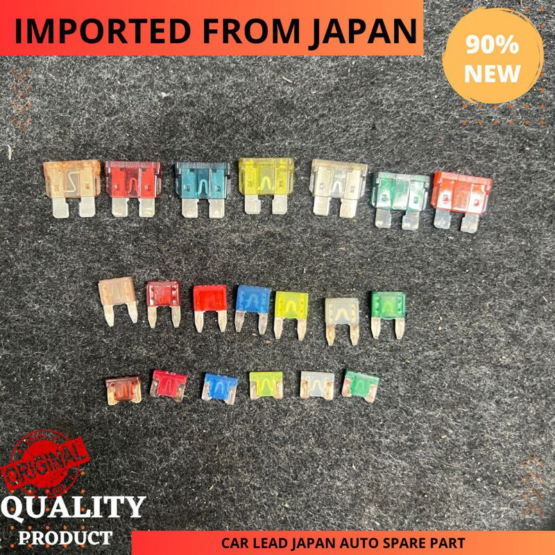USED JAPAN VEHICLE FUSE STANDARD FUSE MINI FUSE MICRO FUSE นําเข้าจากประเทศญี่ปุ่น ใช้แล้ว