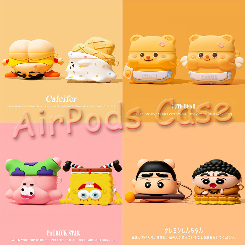 ใหม่น่ารักการ์ตูนซิลิโคน TPU หูฟังป้องกันกรณีสําหรับ AirPods3gen กรณี 2024 ใหม่สําหรับ AirPodsPro2 หูฟังป้องกันกรณีใช้งานร่วมกับ AirPods2gen