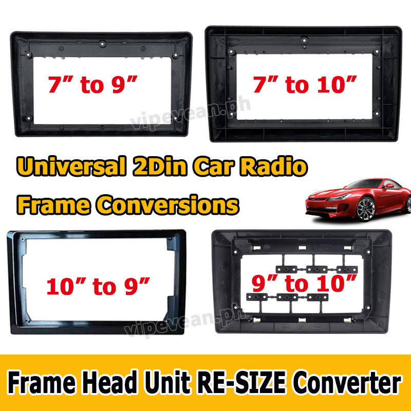 7'ถึง 9'' / 10inch กรอบวิทยุรถยนต ์ สําหรับ Universal 2 Din Android Player กรอบ 10' ถึง 9'' แผงแปลง