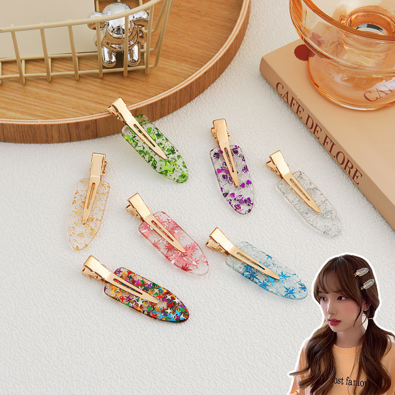 โปร ่ งใสสีสัน Star Maple Leaf ไม ่ มีรอยต ่ อกิ ๊ บติดผมผู ้ หญิงเกาหลีเครื ่ องประดับผม
