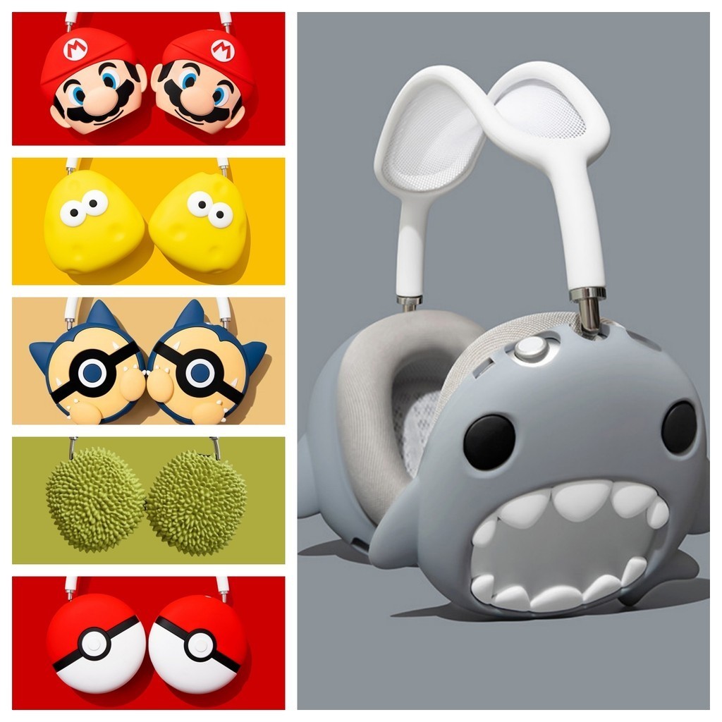 อะนิเมะน่ารัก Airpods MAX การ์ตูนกันกระแทก 3D ป้องกันรอยขีดข่วน PVC ป้องกันสีสัน Airpods MAX กรณีหูฟัง