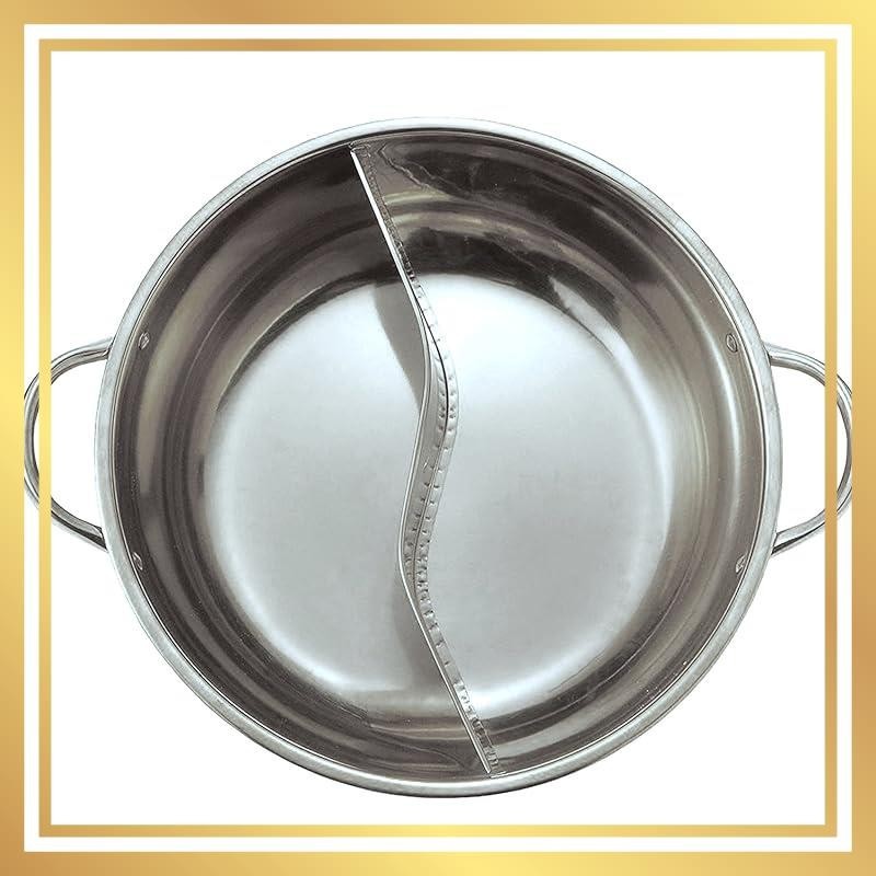 Emu World IH compatible double-handled pot with divider, 2-meal pot, stainless steel, diameter 28cm, size 9 (for 4-6 people).