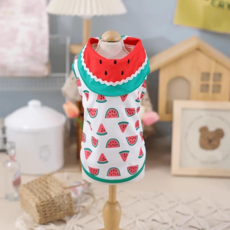 Candy PET PET เสื้อผ้าสุนัขแมวสไตล์บางผ้าเย็นเสื้อกั๊กแตงโมน่ารัก HR-FS-SS - รูปที่ 2