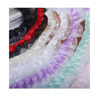 มาการอง สีเส้นด้ายคู่จีบลูกไม้สนับสนุนพัดลมอุปกรณ์เสริม ทําเอง ตุ๊กตาเสื้อผ้า โลลิต้า กระโปรงผู้ถือบัตรลูกไม้ทําด้วยมือวัสดุ