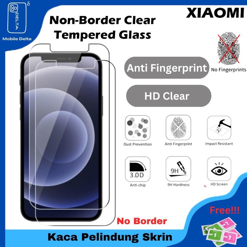 XIAO MI Mi 3,4,4i,5,5S,8,9,9T,10T,11T,A1,Mix3,Pocophone F1,F3,M3 9H Clear Borderกระจกนิรภัยกันรอยหน้