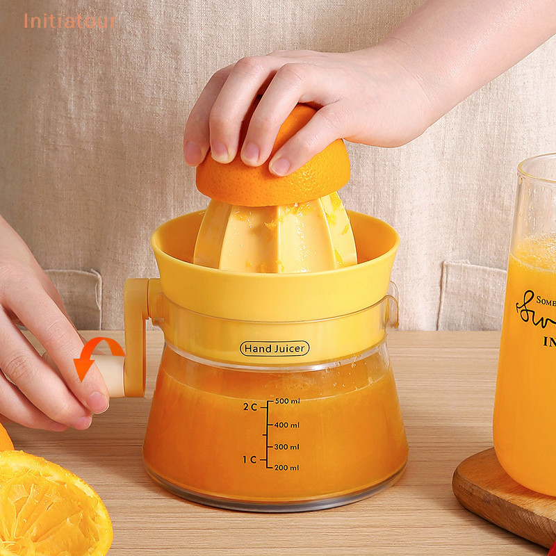 [Initiatour ] 2 In 1 Hand Lemon Citrus Juicer Machines Hand Crank Fruit Juicing Gadget ได ้ อย ่ างง ่ ายดาย Citrus Squeezing Manual Citrus Juicer