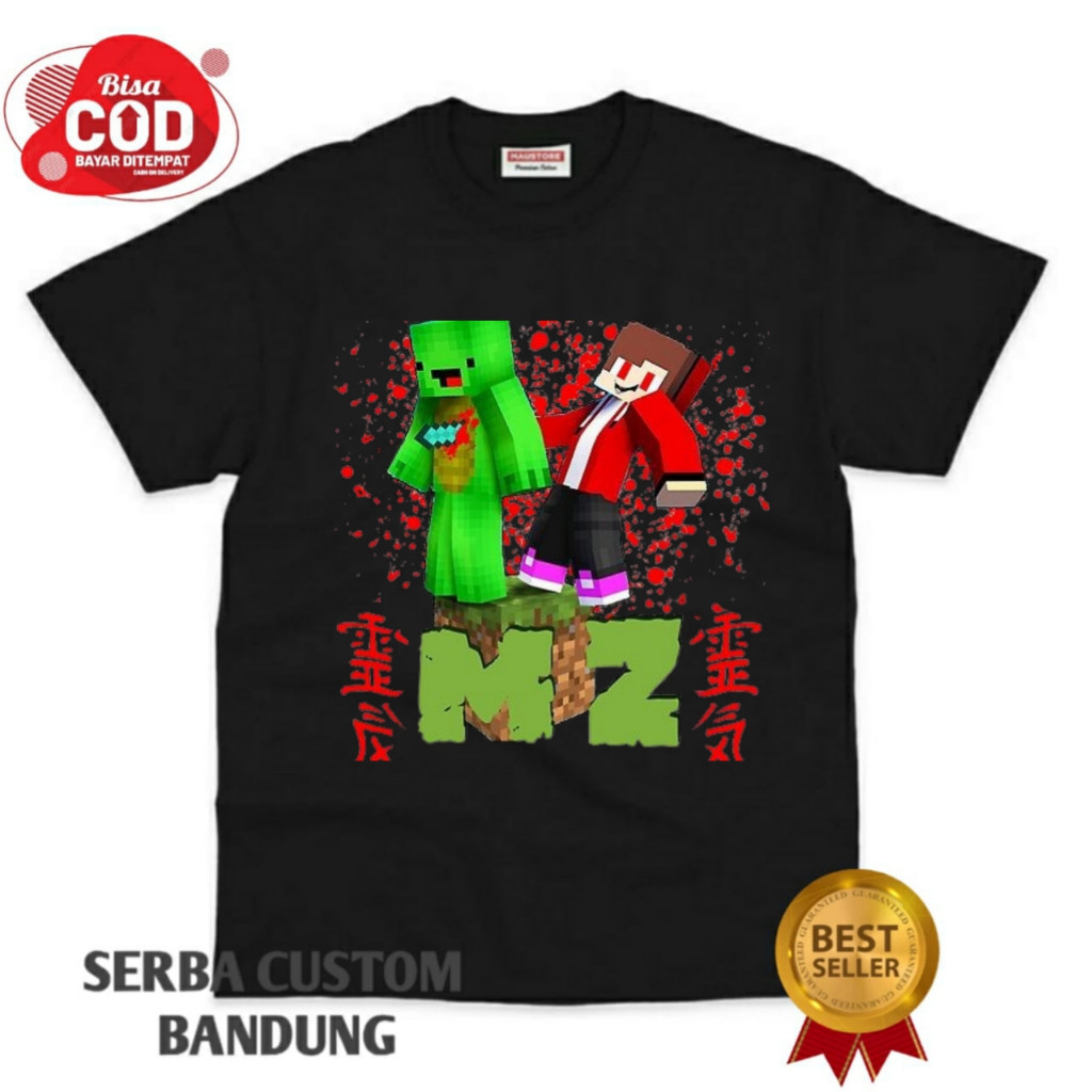 2024 100-150cm เสื้อยืด พิมพ์ลาย Jj & Mikey Maizen Minecraft