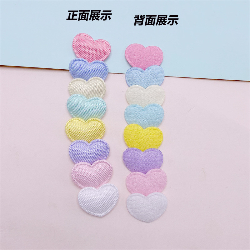 50 ชิ้น/ล็อต 17*15 มม.เบาะ Glitter ผ้าหัวใจ Appliques สําหรับ DIY หมวกเสื้อผ้ากางเกงขายาวอุปกรณ์เย็บผ้า Headwear ตกแต่งแพทช์ - รูปที่ 2