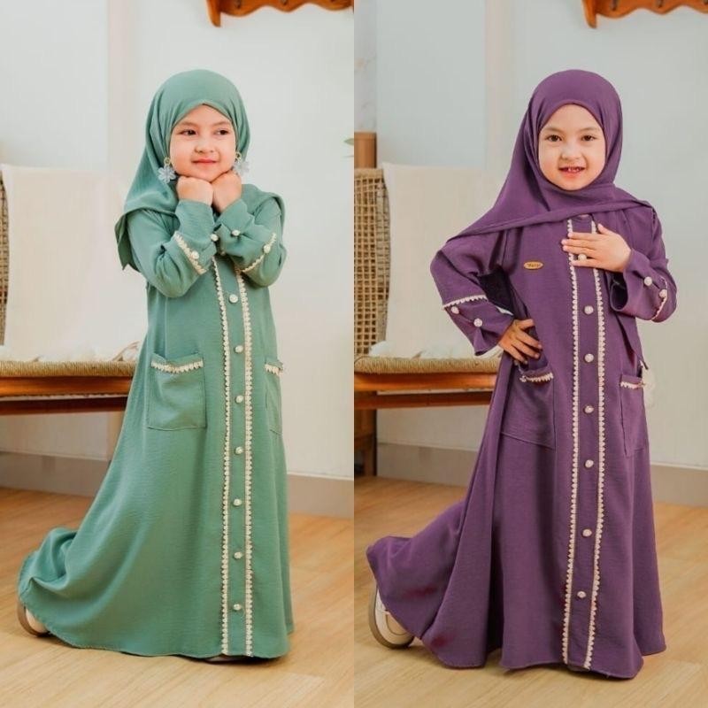 Zahra syari ชุดเด็ก khimar gamis ล่าสุดสําหรับเด็กอายุ 6 เดือน - 10 ปี ล่าสุด/แกมมิสต้นฉบับร่วมสมัย