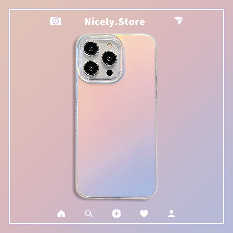 เคสโทรศัพท์เลเซอร์สีสันสดใสเรียบง่ายเข้ากันได้สําหรับ ไอโฟน 15 14 บวก 13 12 มือโปร สูงสุด 11 11โปรแม็กซ์ กันกระแทกฝาหลังปลอกมือถือ