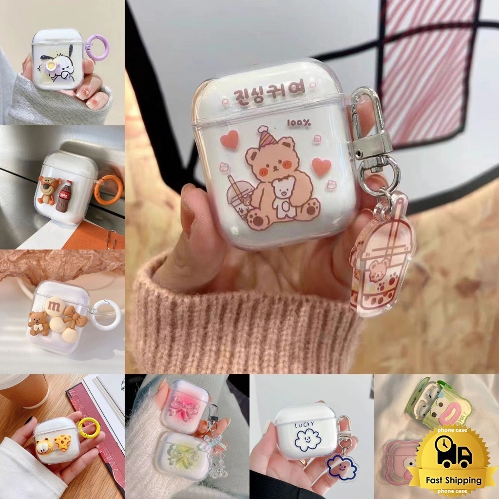 ลายการ์ตูนน่ารัก เคส For Airpods 1 2 3 pro pro2 เคสป้องกันหูฟัง เคสป้องกันหูฟังบลูทูธ