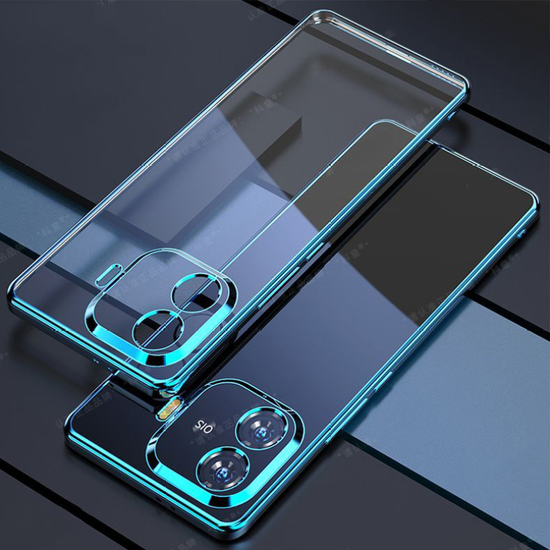 เคส iQOO Z9 Z9X 5G เคส IQOO Z9 Turbo เคสกันกระแทกใส เคสใส Jelly พร้อมตัวป้องกันเลนส์กล้อง เคสโทรศัพท์ชุบโลหะหรูหรา