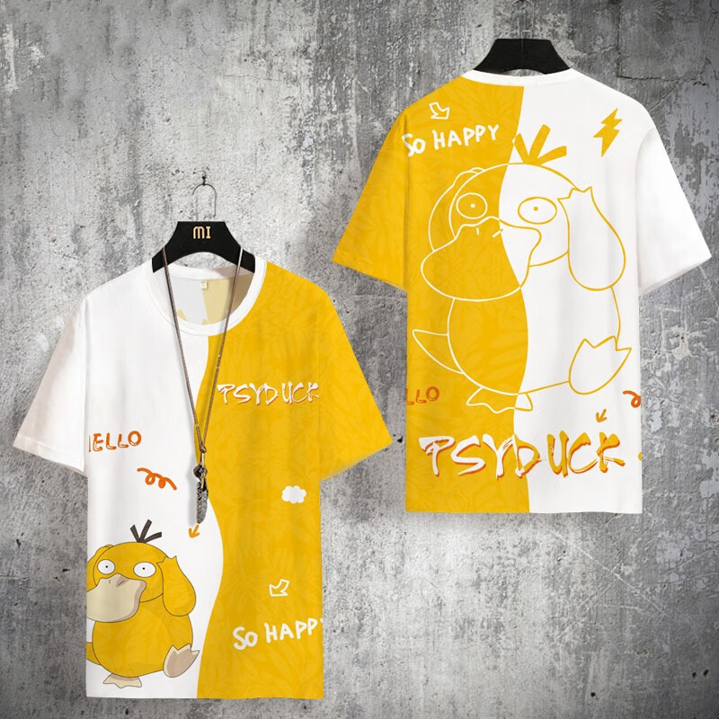2024 เสื ้ อยืดแขนสั ้ นการ ์ ตูน Pokemon Psyduck - ชุดลําลองสําหรับเด ็ กชายและเด ็ กหญิง