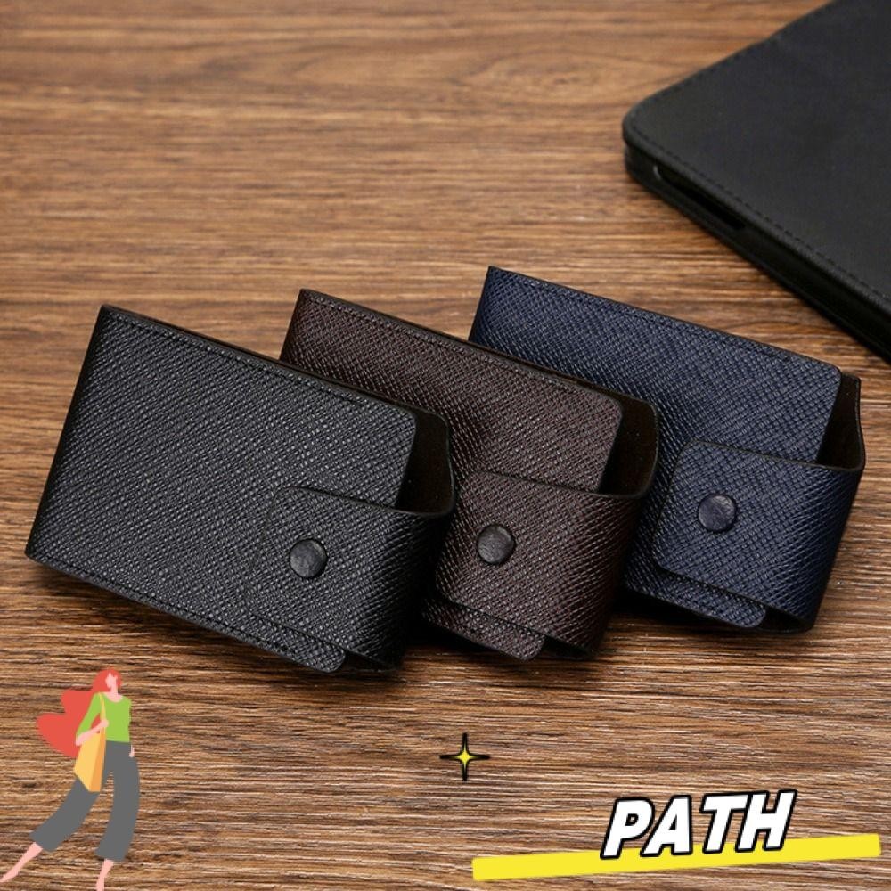 Path Mens Mini Card Wallet, Leather Multi-slot Card Holder Bag, Anti-theft Solid Color Coin Purse Organ Card Purse