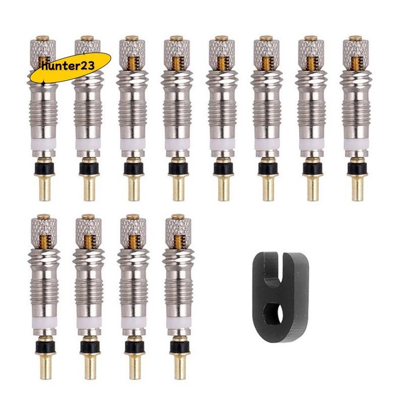 12pcs Presta วาล์วทองเหลือง Core เครื่องมือหลอดจักรยานเสือหมอบซ่อมยางชิ้นส่วนบริการจักรยานยาง Air Valve พร้อมเครื่องมือ