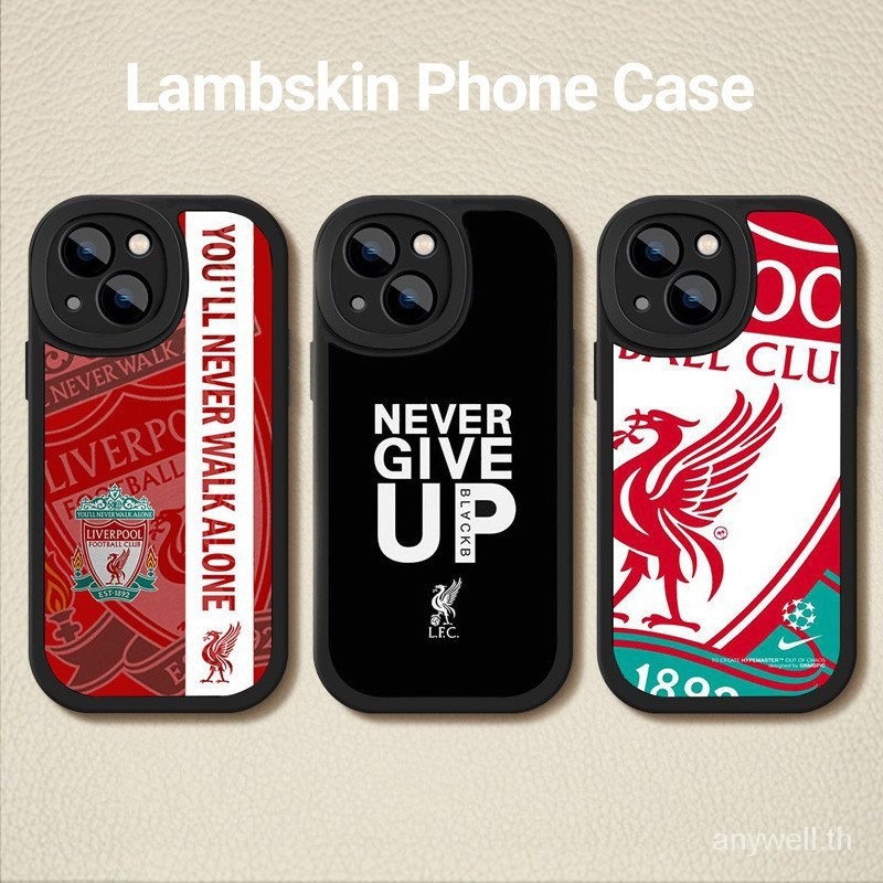 Liverpool FC lambskinเคสโทรศัพท์สําหรับiPhone 15 promax 14pro iPhone13 12 11 Plusกรณี7P 8p soft shell PUฟุตบอลกีฬาฟุตบอลโลก