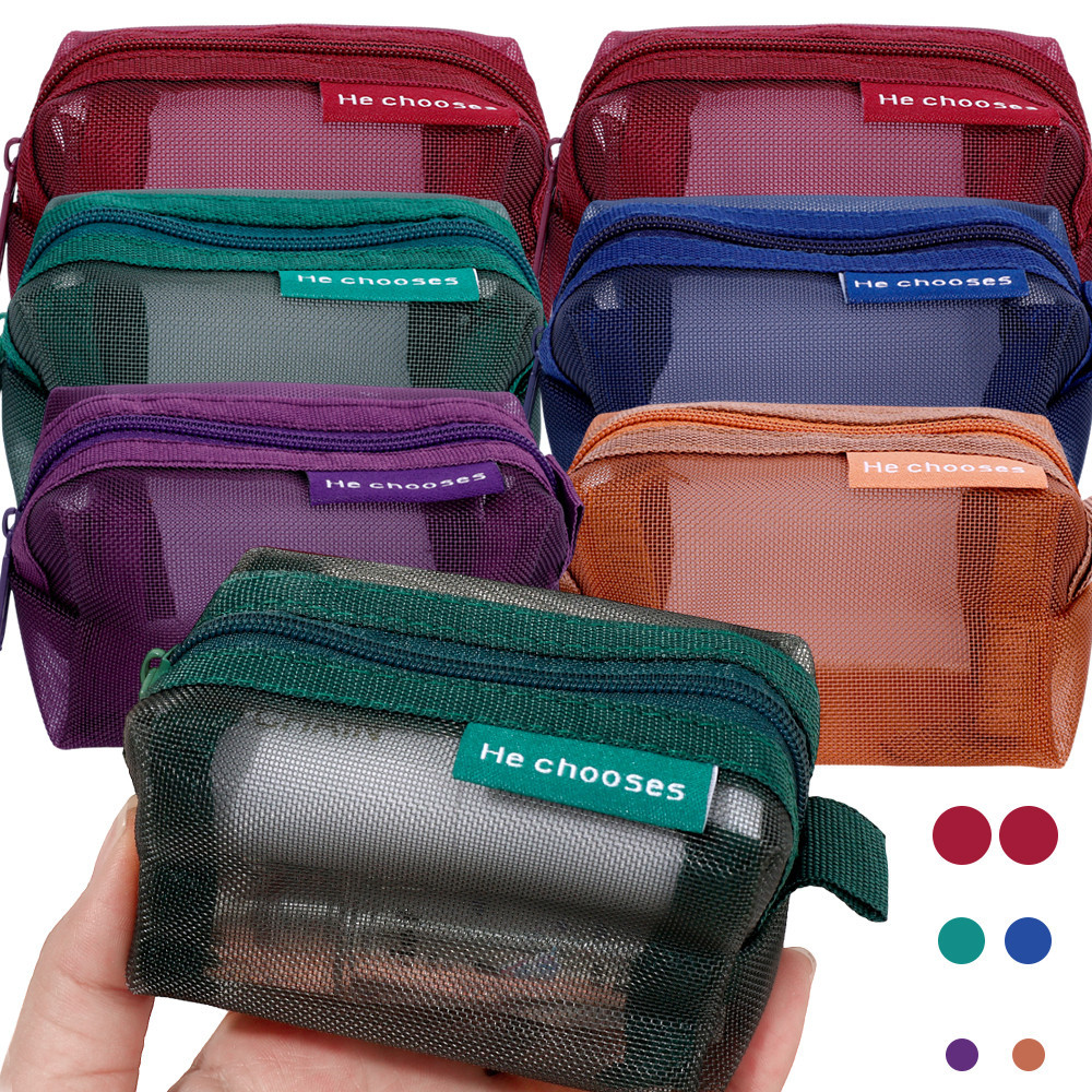 ตาข่ายเก็บกระเป๋า-สําหรับรายการเล็กๆ-แบบพกพา,สแควร์,มินิ,อเนกประสงค์-เงินหูฟังข้อมูลสายชาร์จกระเป๋า-กระเป๋าเครื่องสําอางเครื่องเขียนกรณี-ซิปกระเป๋าเดินทางออแก