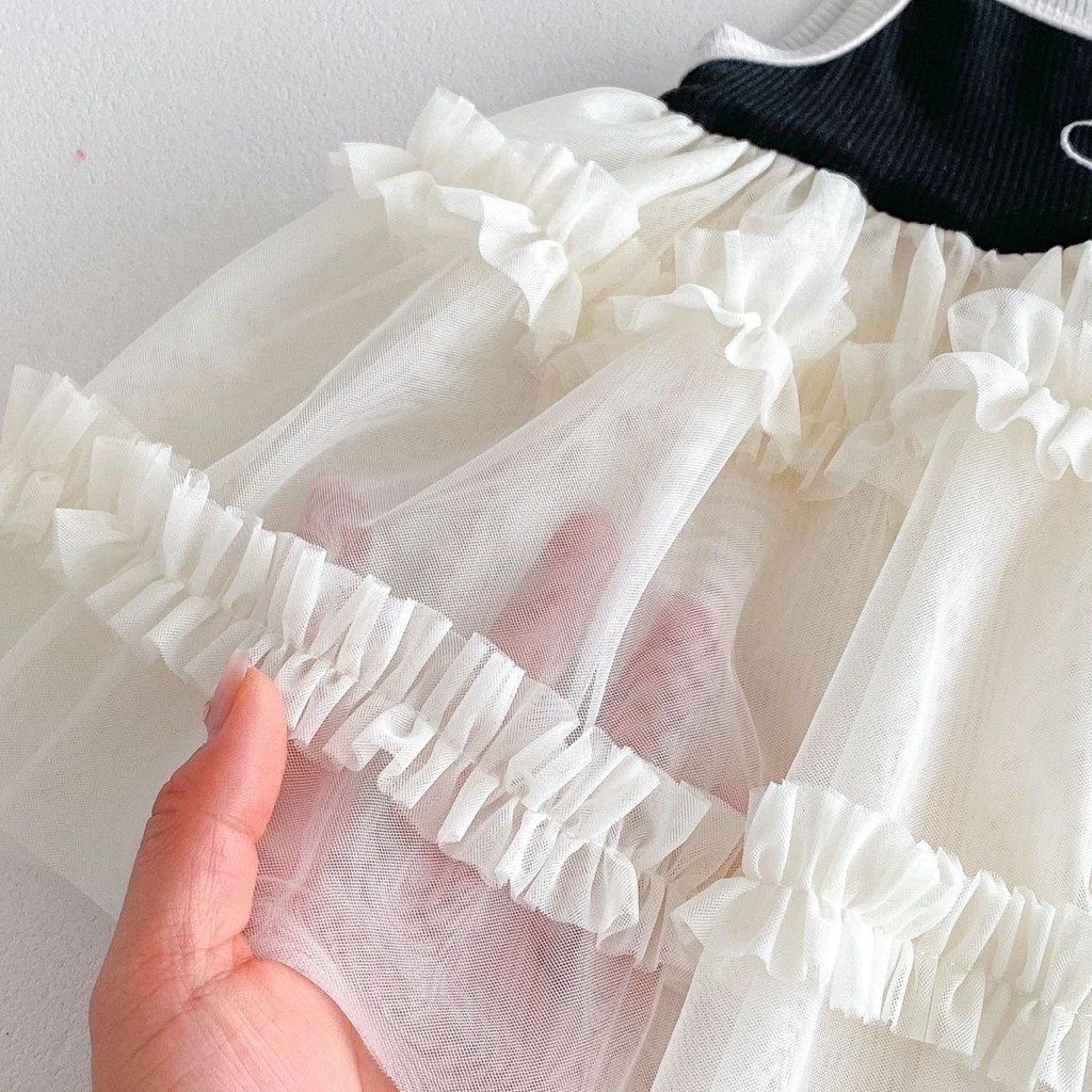 เสื้อผ้าเด็กฤดูร้อนใหม่เด็กสาว ชุด ตาข่ายแขวนชุดเจ้าหญิง ชุดรอมเปอร์ ทารกน่ารักผายลมเสื้องานเลี้ยงวันเกิด - รูปที่ 6