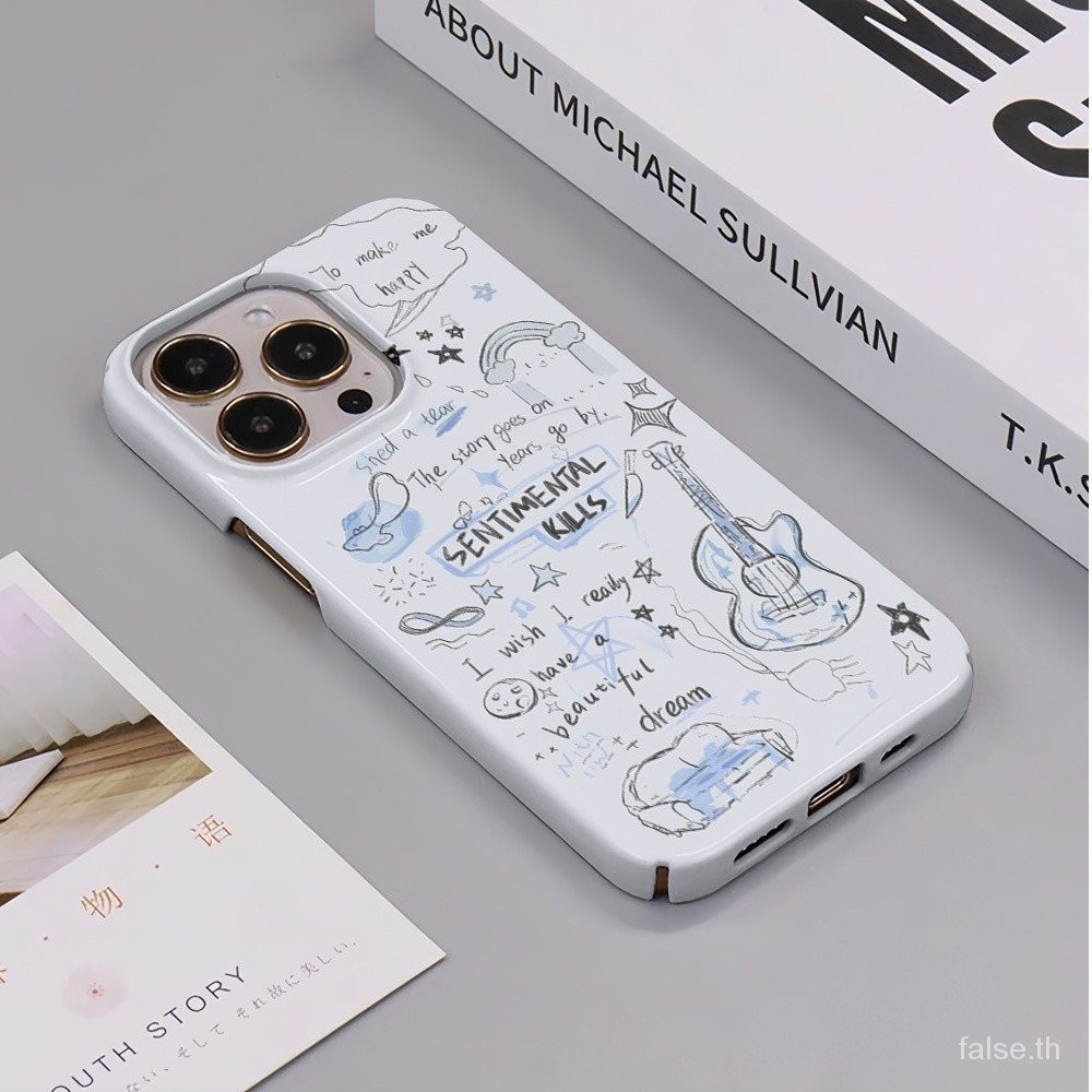 กีตาร์ศิลปะรูปแบบป้องกันกรณีเหมาะสําหรับ iPhone 11Pro 14Plus XSMax 7/8Plus XR 13 14Pro XS 12 14 Matte เคสโทรศัพท์ 11ProMax ซิลิโคนกันกระแทกกรณี 15ProMax 11 Anti-drop 13Pro Q3OX