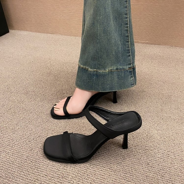 35-42 Square Toe Stiletto รองเท ้ าส ้ นสูงขนาดใหญ ่ ผู ้ หญิง