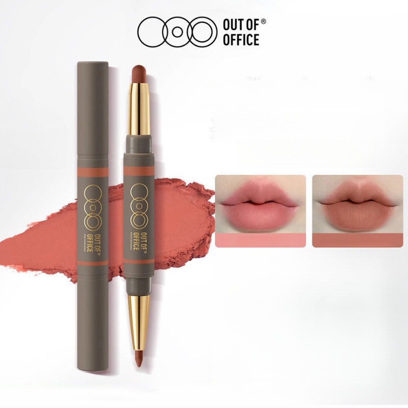 Outofoffice Lip Liner Double Ended Lipstick Lip Liner 2 In 1 Matte Surface