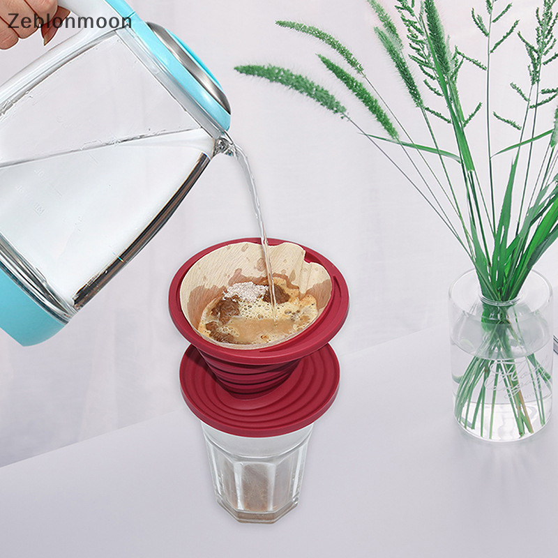 {NEW } พับ Pour Over Coffee Dripper แบบพกพา Camping Pour Over เครื ่ องชงกาแฟซิลิโคนแบบใช ้ ซ ้ ําได ้ Pour Over Coffee Filter {TH }