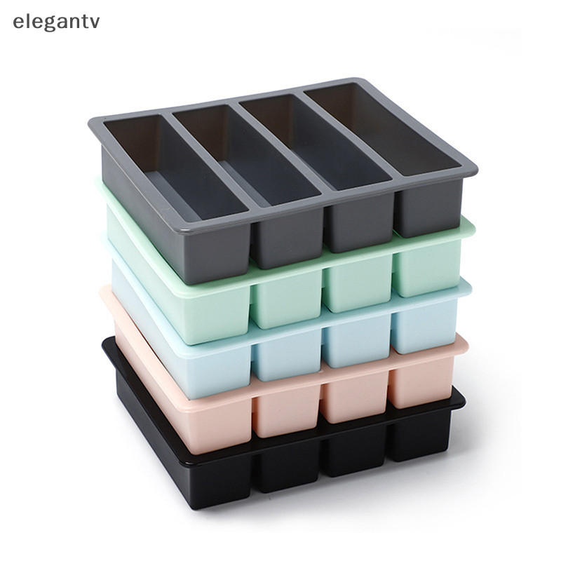 Egn 1 ชิ้น 4 ตารางแถบยาวซิลิโคนก้อนน้ําแข็งถาดสี่เหลี่ยมแม่พิมพ์ DIY Cube แม่พิมพ์น้ําแข็ง N