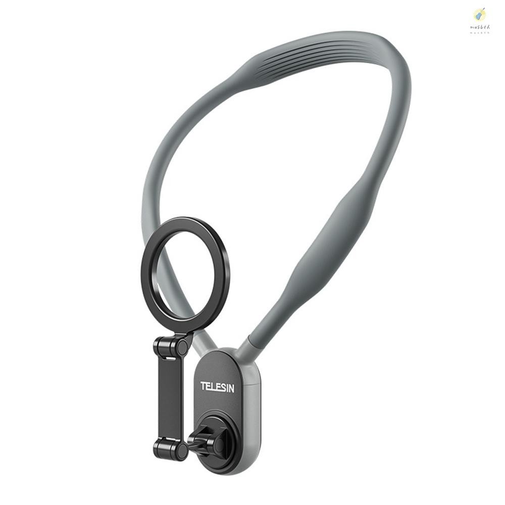 Telesin MNM-001 ที่วางโทรศัพท์แบบคล้องคอพร้อมที่วางโทรศัพท์แบบแม่เหล็ก Quick Release หลายมุมปรับได้พ