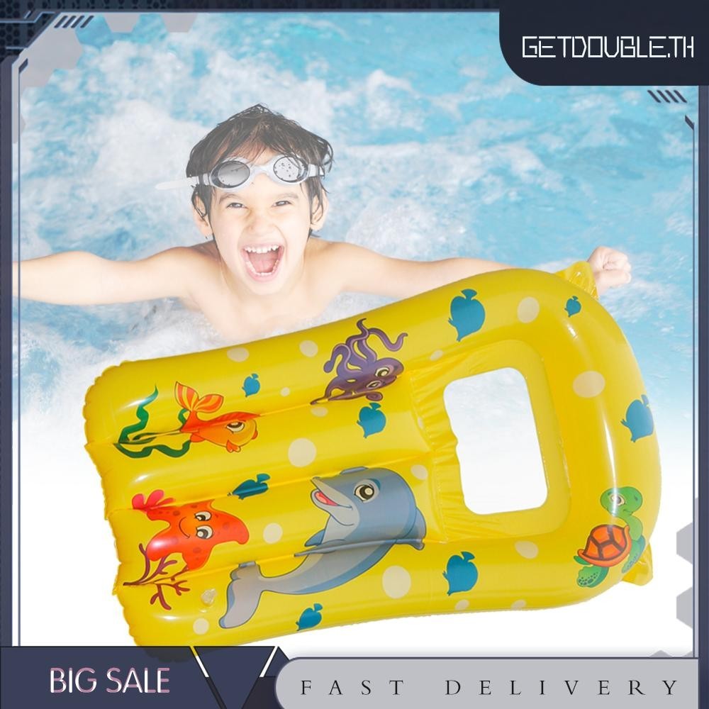 [Getdouble.th ] Kids Floating Surfboard Blow Up Lounge Chair Cartoon Leakproof for Kids Children