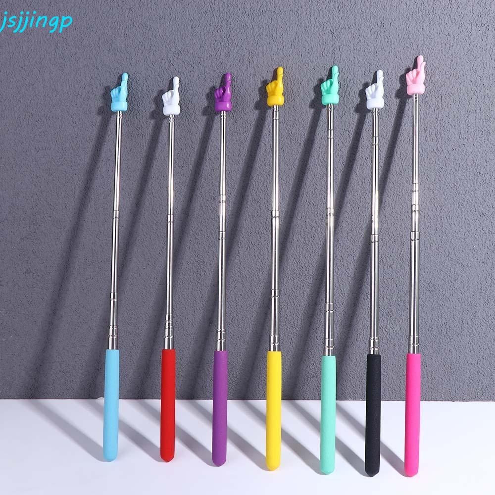 Jsjjingp ตัวชี้พิเศษของครูโรงเรียนสแตนเลส8สีชั้นตัวชี้ติดครูอุปกรณ์อ่านไม้ช่วยสอนกระดานดํานิ้วคู่มืออ่าน