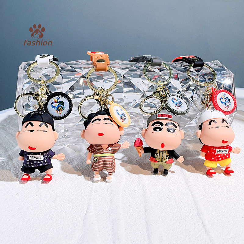[แฟชั่น] Crayon Shin-Chan พวงกุญแจรูปอะนิเมะ PVC Key Chain สําหรับผู้หญิงกระเป๋าจี้การ์ตูนน่ารักตัวละครอุปกรณ์เสริมของขวัญวันเกิด {TH}