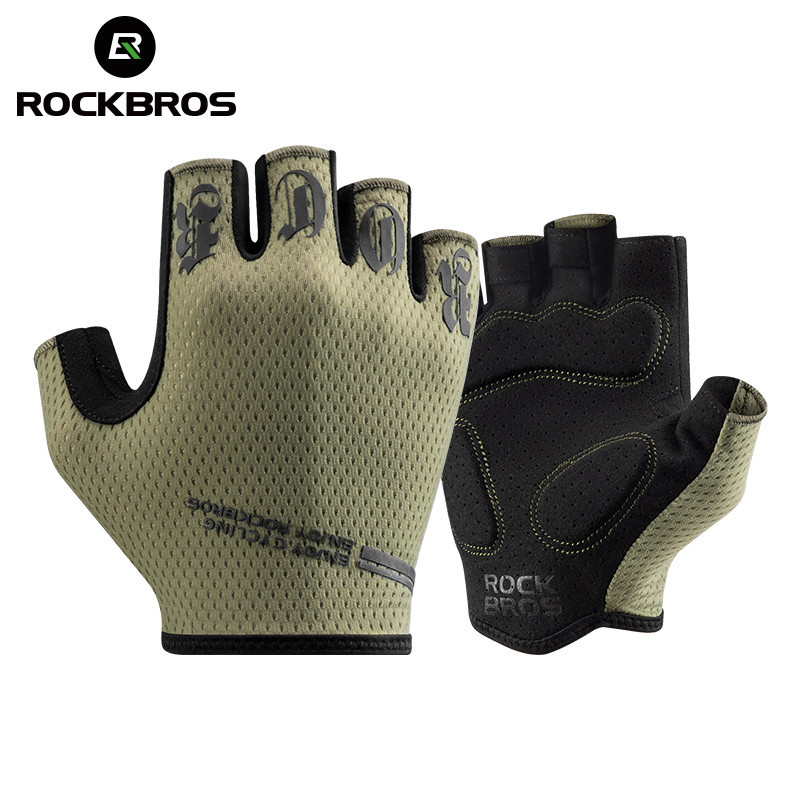 [Fulfilled by Shopee]ROCKBROS ถุงมือครึ่งนิ้ว ดูดซับแรงกระแทก เหมาะกับฤดูร้อน สําหรับขี่จักรยานเสือภูเขา เล่นกีฬา เข้ายิม