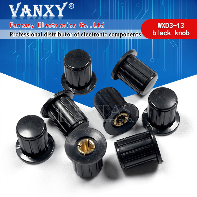 5PCS WXD3-13 ปุ่มลูกบิดสีดําฝาครอบเหมาะสําหรับคุณภาพสูง WXD3-13-2W รอบพิเศษ potentiometer ลูกบิด KYP